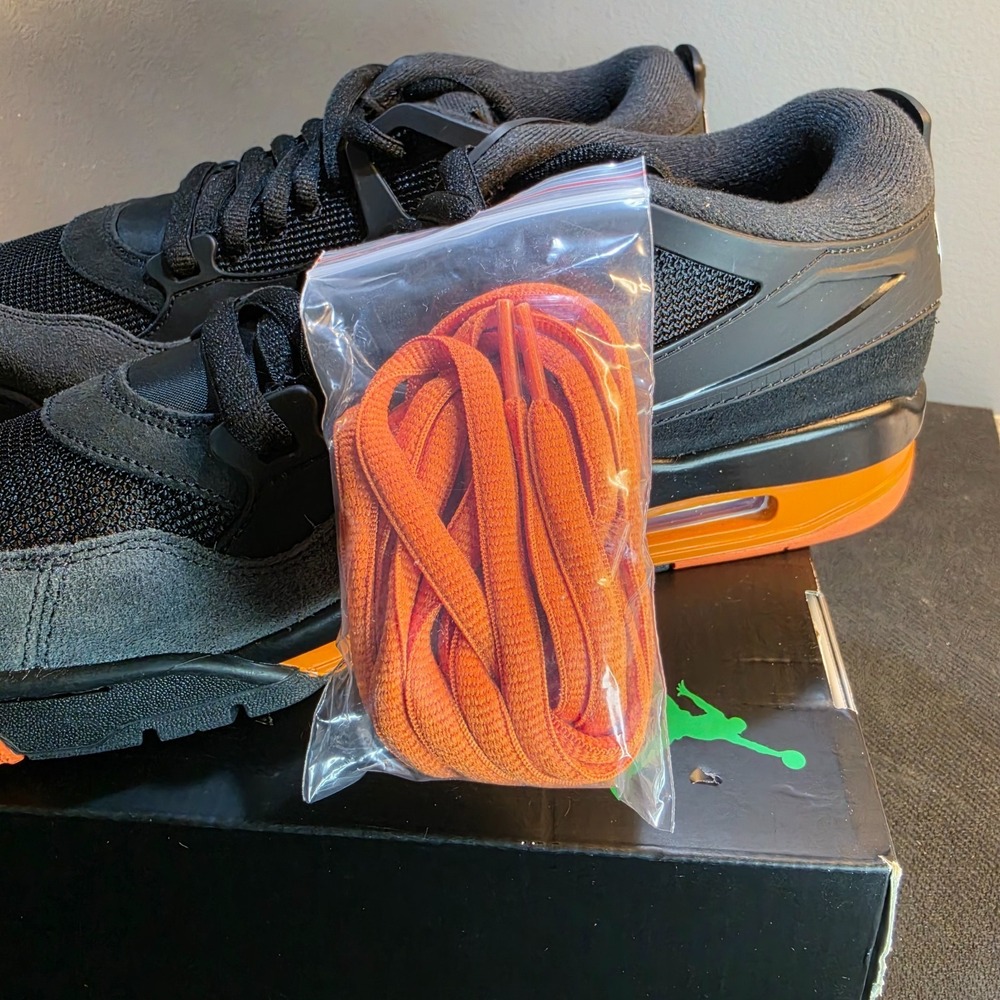 New Air Jordan 4 RM Black Starfish Mens 11 HF8126-001 Anthracite Orange Laces - Picture 7 of 12